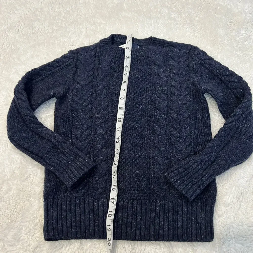 NWT Gap Boys Navy Cable Knit Sz S Preppy Old Money Country Club Cotton Sweater